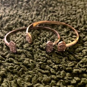 Gold and silver Kendra Scott Drusy bracelets
